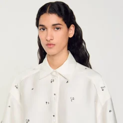 Ensembles|Tops & Chemises*SANDRO Chemise Ornée De Strass blanc