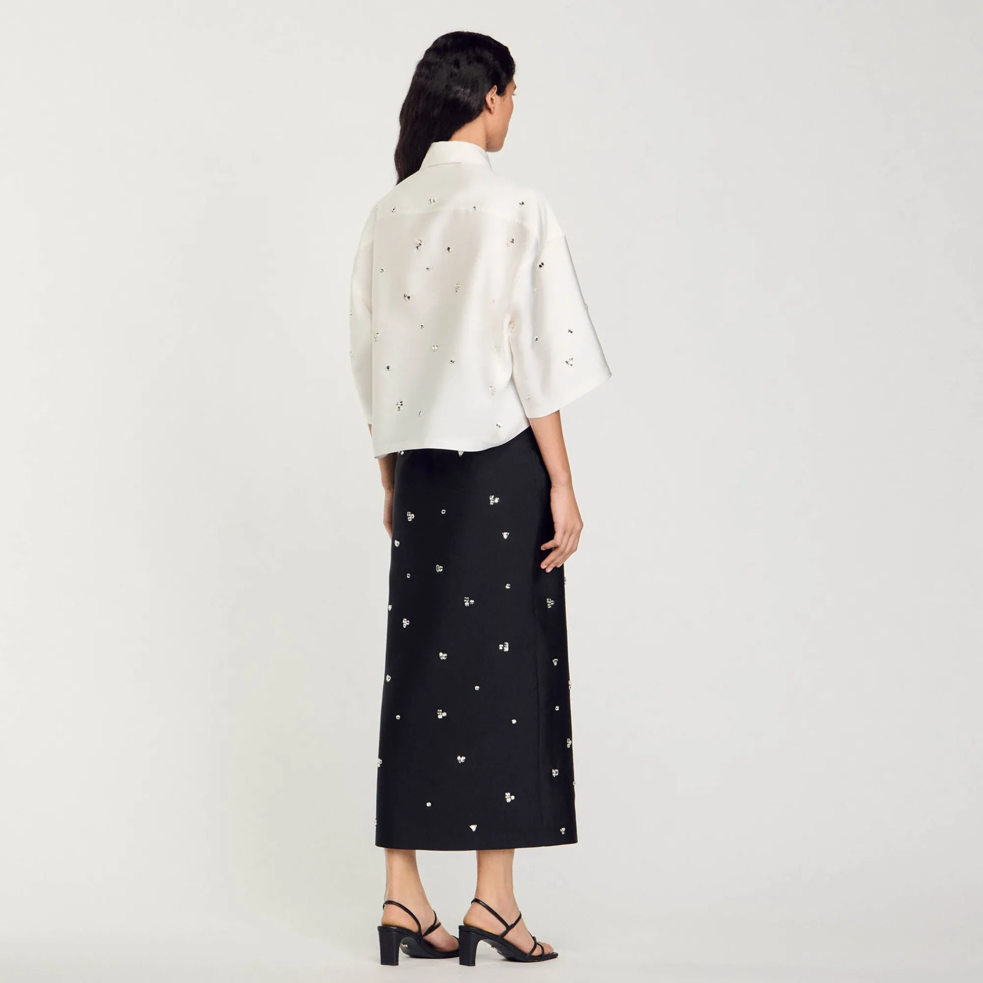 Ensembles|Tops & Chemises*SANDRO Chemise Ornée De Strass blanc
