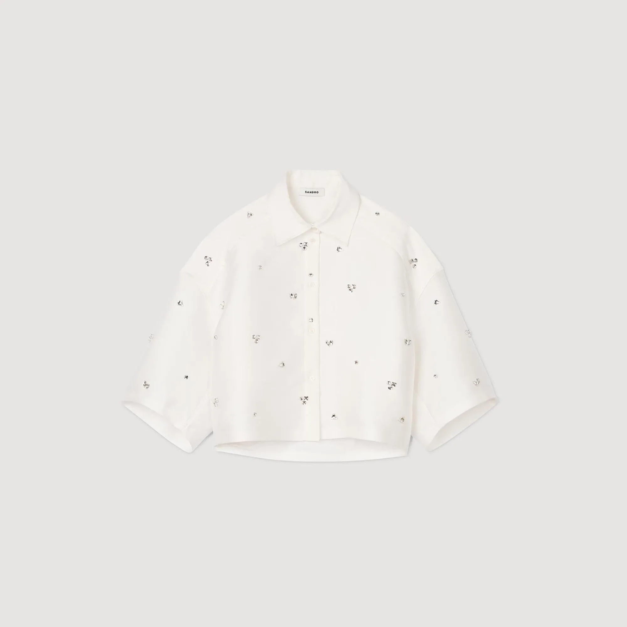 Ensembles|Tops & Chemises*SANDRO Chemise Ornée De Strass blanc