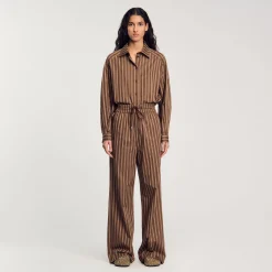 Ensembles|Tops & Chemises*SANDRO Chemise Oversize Marron