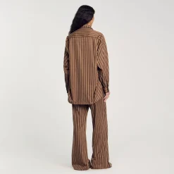Ensembles|Tops & Chemises*SANDRO Chemise Oversize Marron