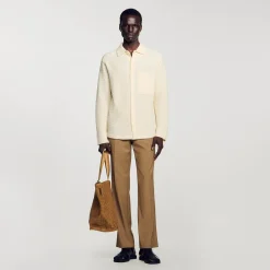 Pulls & Gilets|Chemises*SANDRO Chemise Oversize En Maille Beige