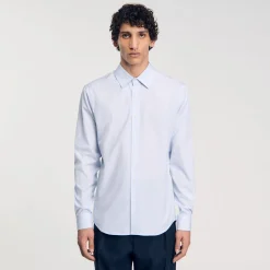 Chemises*SANDRO Chemise Rayée Bleu Ciel