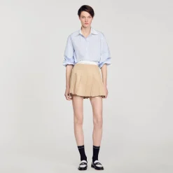 Tops & Chemises*SANDRO Chemise Rayée à Strass Bleu Ciel