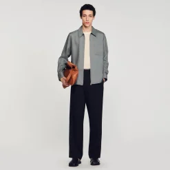 Chemises*SANDRO Chemise Zippée Gris