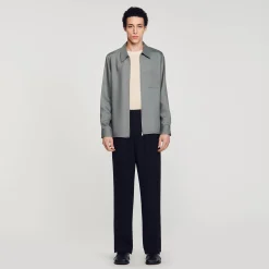 Chemises*SANDRO Chemise Zippée Gris