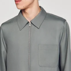 Chemises*SANDRO Chemise Zippée Gris