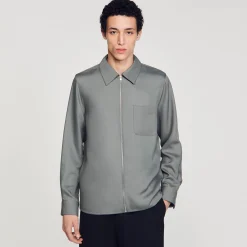 Chemises*SANDRO Chemise Zippée Gris