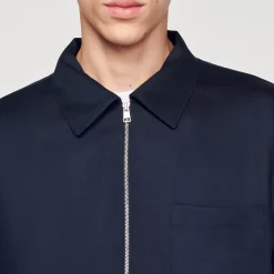 Chemises*SANDRO Chemise Zippée Marine