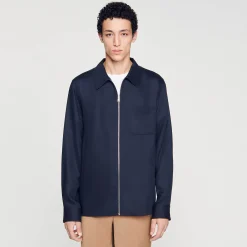 Chemises*SANDRO Chemise Zippée Marine