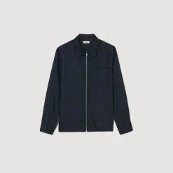 Chemises*SANDRO Chemise Zippée Marine