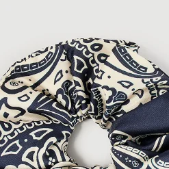 Autres Accessoires*SANDRO Chouchou Imprimé Bandana Marine / Beige