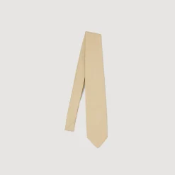 Cravates & Nœuds Papillon*SANDRO Cravate Large Beige