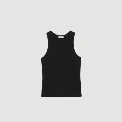 T-Shirts*SANDRO Débardeur à Broderie Noir