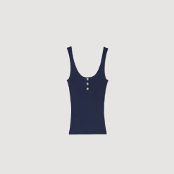Pulls & Cardigans|Tops & Chemises*SANDRO Débardeur à Côtes Marine