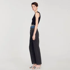 Ensembles|Pulls & Cardigans*SANDRO Débardeur Court En Maille Noir