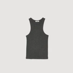 T-Shirts*SANDRO Débardeur Emmanchures Américaines Gris Foncé