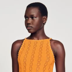 Pulls & Cardigans|Tops & Chemises*SANDRO Débardeur En Maille à Perles Orange