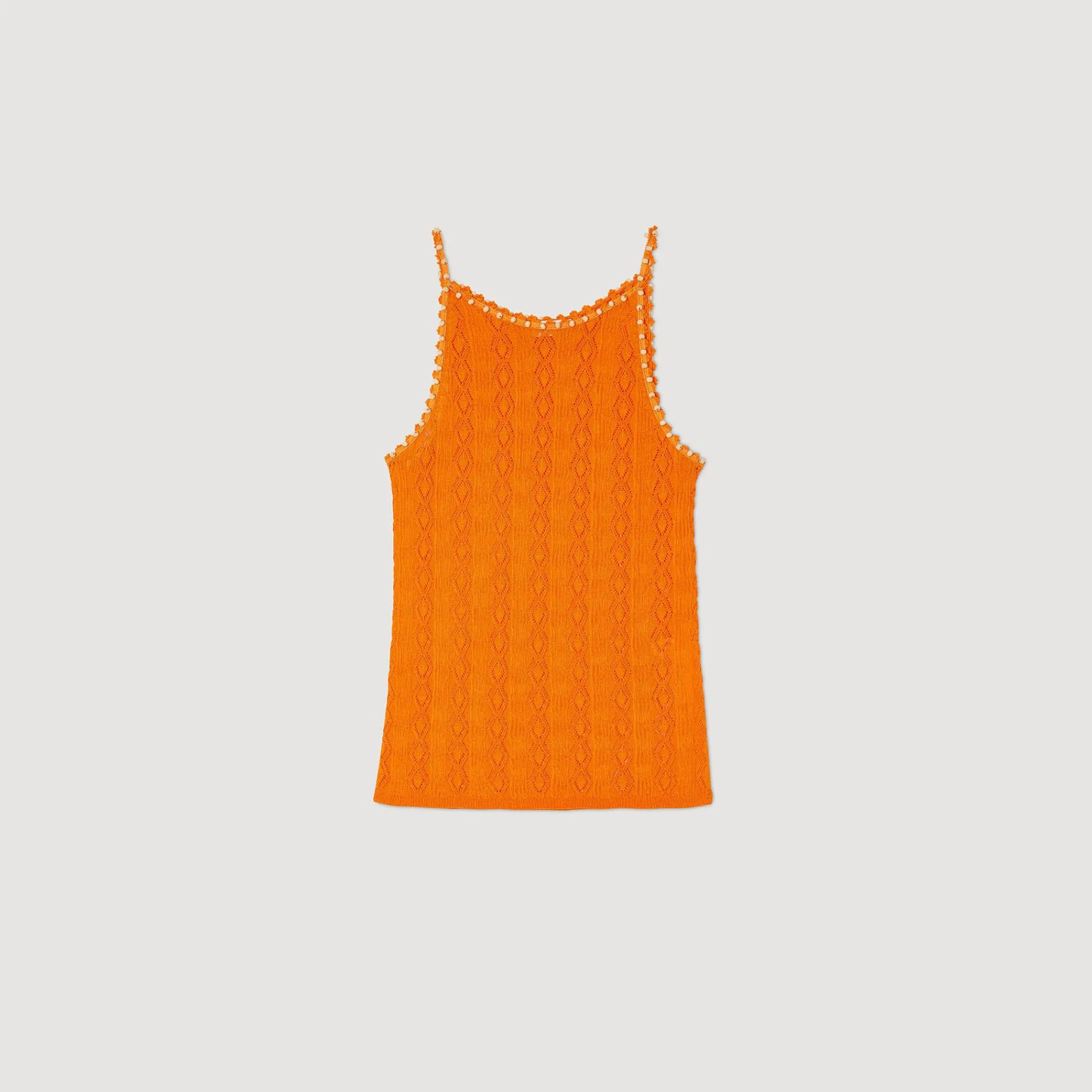 Pulls & Cardigans|Tops & Chemises*SANDRO Débardeur En Maille à Perles Orange