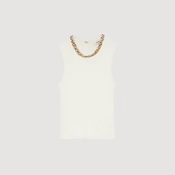 Pulls & Cardigans|Tops & Chemises*SANDRO Débardeur En Maille Col Bijoux blanc