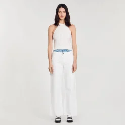 Pulls & Cardigans|Tops & Chemises*SANDRO Débardeur En Maille Orné De Perles blanc