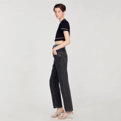 Ensembles|Pulls & Cardigans*SANDRO Gilet Court En Maille Noir