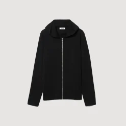 Pulls & Gilets*SANDRO Gilet Zippé Avec Capuche Noir