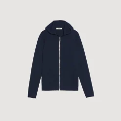 Pulls & Gilets*SANDRO Gilet Zippé Avec Capuche Marine