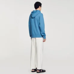Sweats & Joggings*SANDRO Hoodie Fleur En Coton Bleu Gris