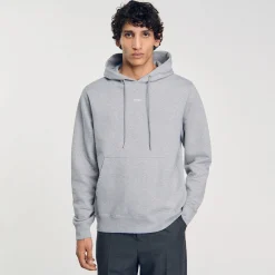 Sweats & Joggings*SANDRO Hoodie Homme Brodé En Coton Biologique gris chiné