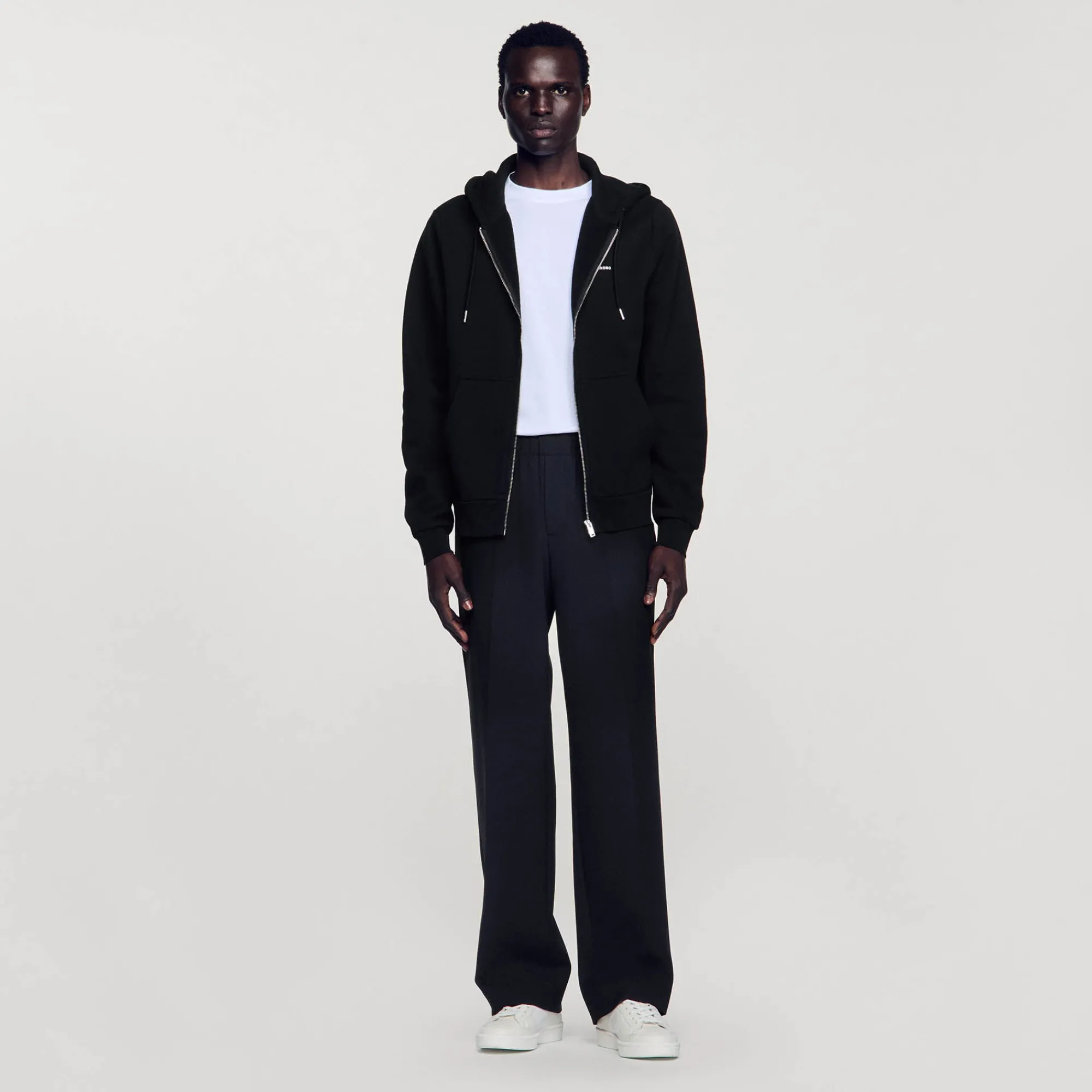 Sweats & Joggings*SANDRO Hoodie Molletonné à Capuche Noir