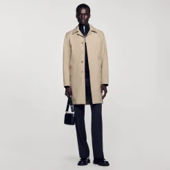 Manteaux & Blousons*SANDRO Imperméable Droit Beige
