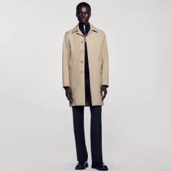 Manteaux & Blousons*SANDRO Imperméable Droit Beige