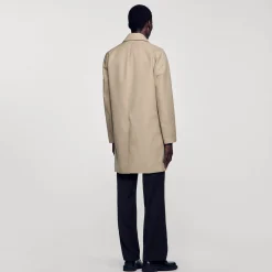 Manteaux & Blousons*SANDRO Imperméable Droit Beige