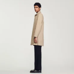 Manteaux & Blousons*SANDRO Imperméable Droit Beige