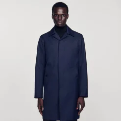Manteaux & Blousons*SANDRO Imperméable Mac En Tissu Technique Marine