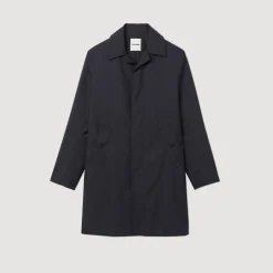 Manteaux & Blousons*SANDRO Imperméable Mac En Tissu Technique Marine