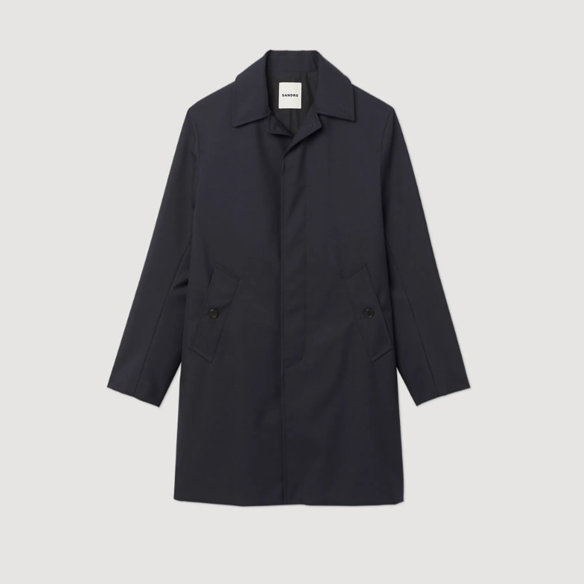 Manteaux & Blousons*SANDRO Imperméable Mac En Tissu Technique Marine
