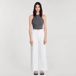 Pantalons & Jeans*SANDRO Jean à Grandes Poches blanc