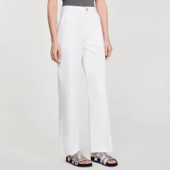 Pantalons & Jeans*SANDRO Jean à Grandes Poches blanc