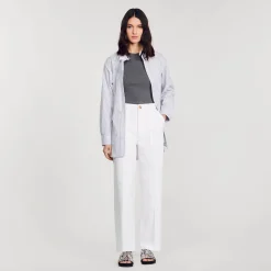 Pantalons & Jeans*SANDRO Jean à Grandes Poches blanc