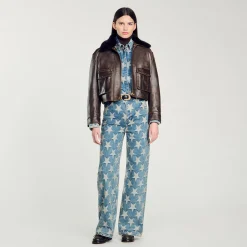 Pantalons & Jeans|Ensembles*SANDRO Jean à Jacquard étoiles Bleu jean