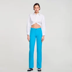 Pantalons & Jeans*SANDRO Jean à Plis Turquoise