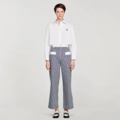 Pantalons & Jeans*SANDRO Jean à Rayures Bleu / Blanc