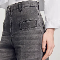 Pantalons & Jeans*SANDRO Jean Délavé évasé Gris