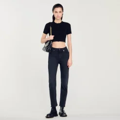 Pantalons & Jeans*SANDRO Jean Droit à Bords Francs Denim
