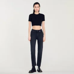 Pantalons & Jeans*SANDRO Jean Droit à Bords Francs Denim
