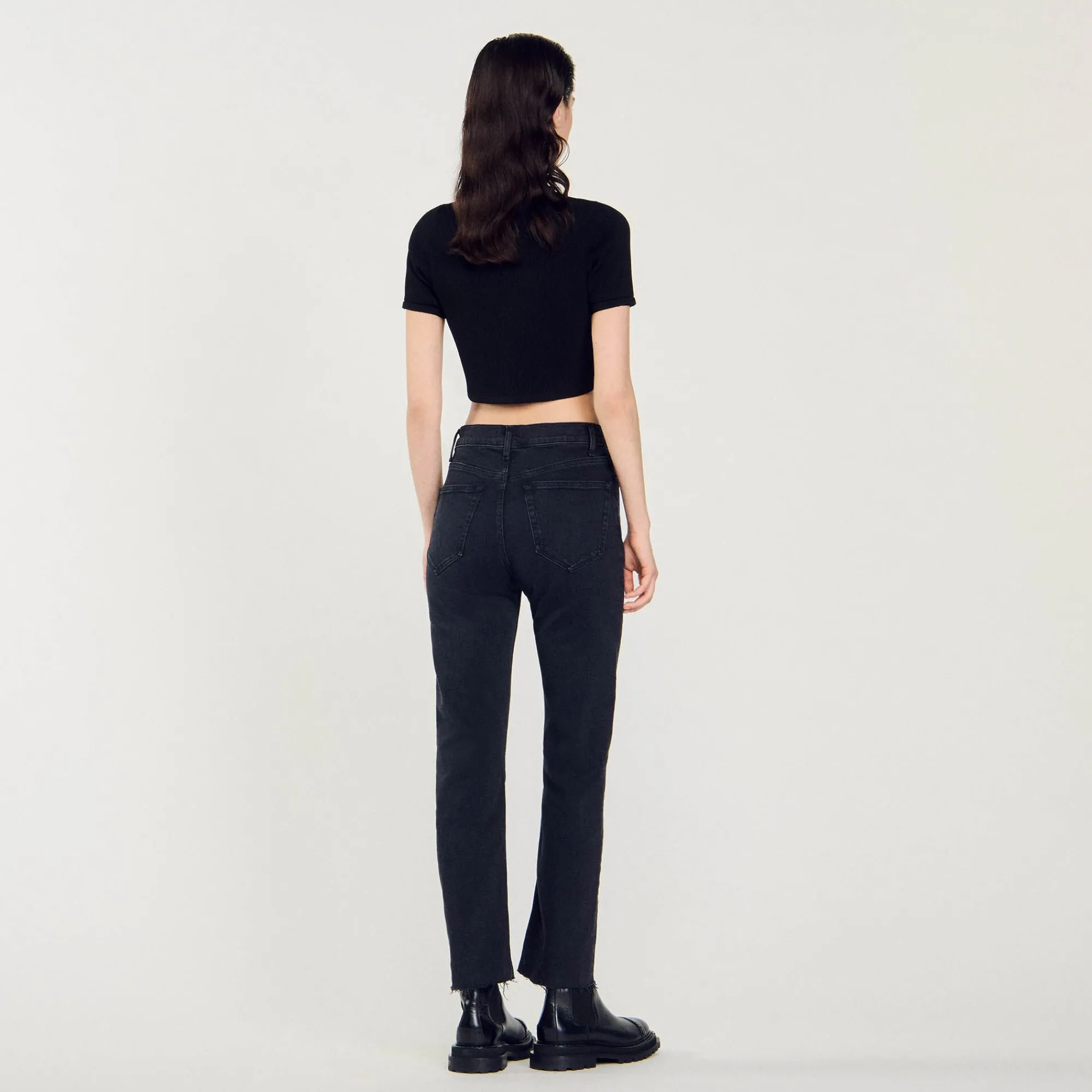 Pantalons & Jeans*SANDRO Jean Droit à Bords Francs Denim