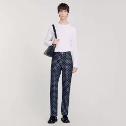 Jeans*SANDRO Jean Droit Square Cross Marine