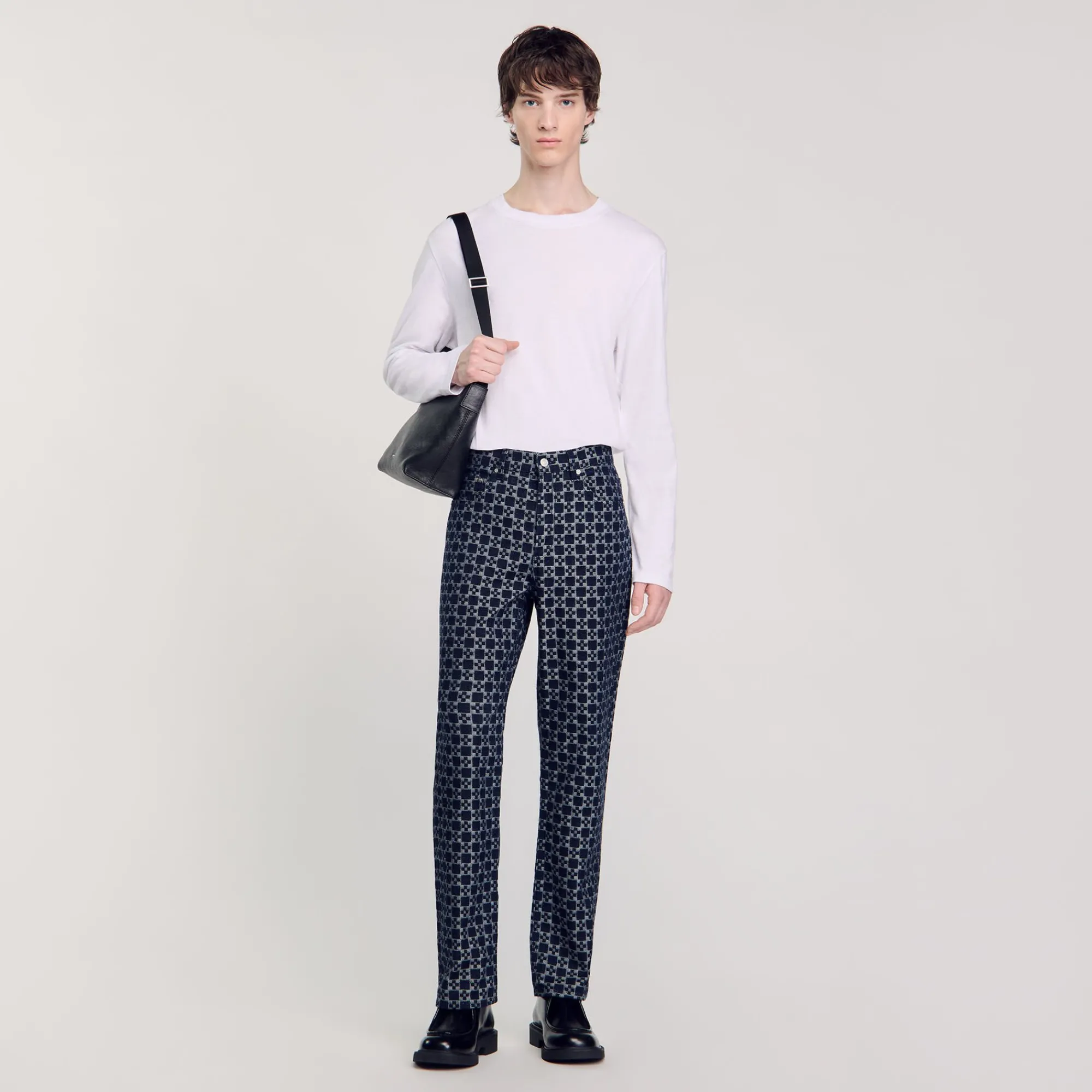 Jeans*SANDRO Jean Droit Square Cross Marine